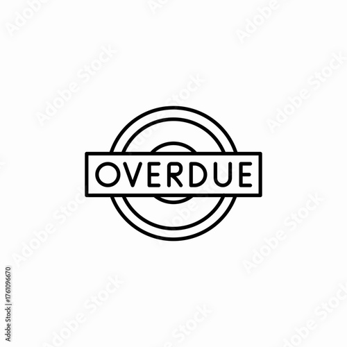 overdue badge icon sign vector