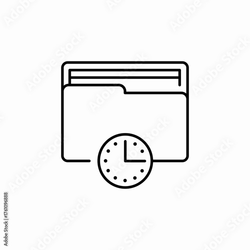 temporary folder icon sign vector