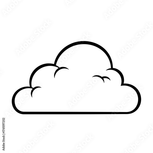 Simple outline of a cumulus cloud on a white background
