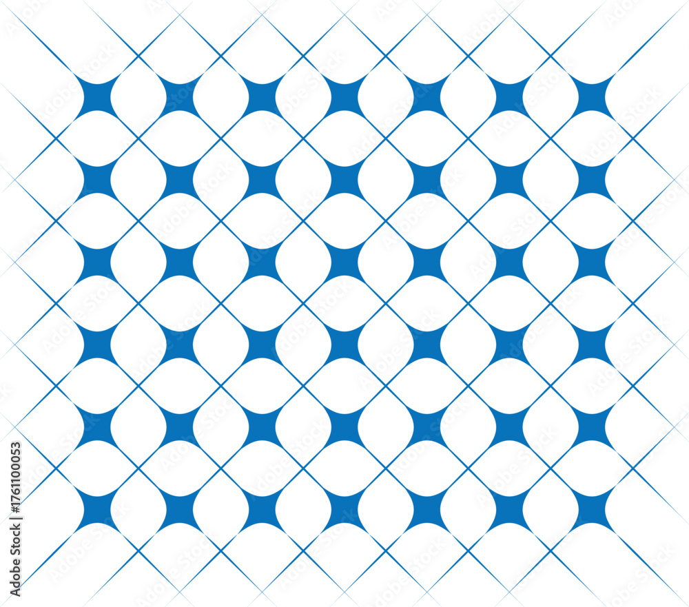 Fototapeta premium geometric diamond grid pattern with blue lattice mesh - symmetrical tessellation, structured network connectivity, organized matrix layout, and modern technical design for contemporary backgrounds and