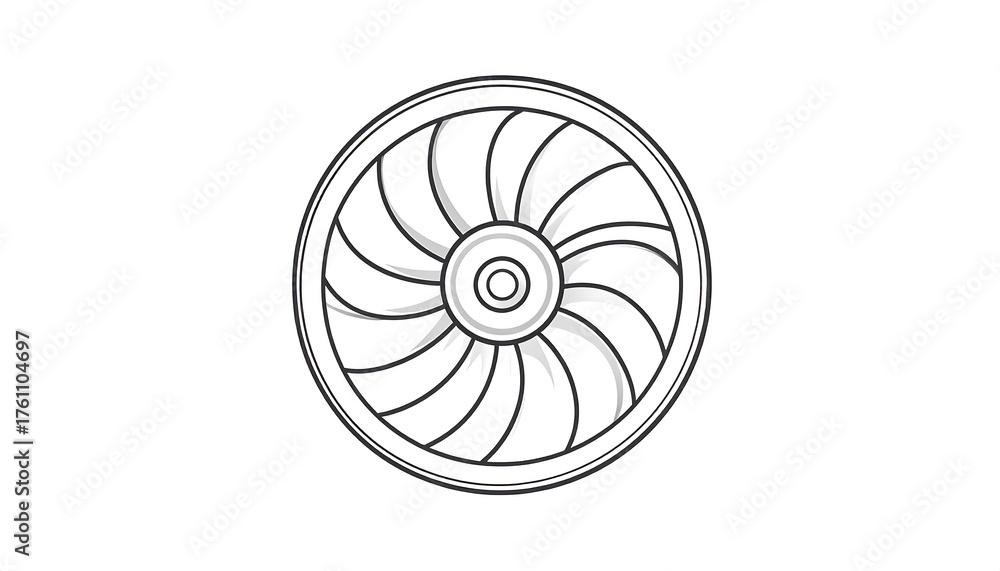 Obraz premium Simple jet engine fan