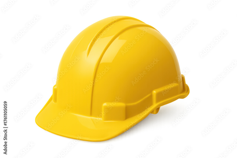 Fototapeta premium Yellow hard hat representing engineering and construction safety