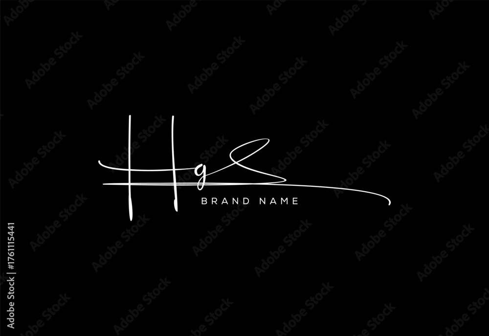 Fototapeta premium HG letter beauty cursive handwriting logo. vector logo| abstract logo| minimalist logo| brand identity| calligraphy design.