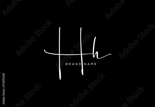 HH letter beauty cursive handwriting logo. vector logo| abstract logo| minimalist logo| brand identity| calligraphy design.