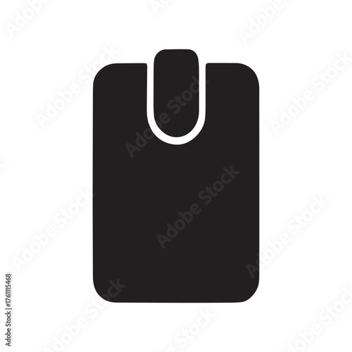 Minimalist Black Identification Card Holder Silhouette Vector Design Graphic Element