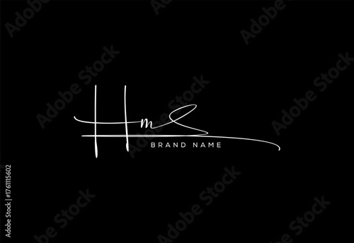 HM letter beauty cursive handwriting logo. vector logo| abstract logo| minimalist logo| brand identity| calligraphy design.