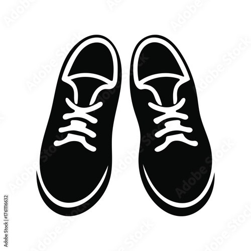 Pair of Running Shoes Illustration Sporty Footwear Silhouette for Athletic Activities