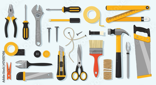 Essential Tool Kit Illustration A Versatile Collection for DIY and Crafting Projects