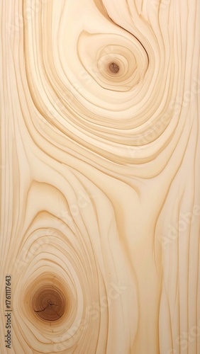 Abstract Light Pine Wood Texture with Smooth Flowing Grain and Knots, Natural Pale Background