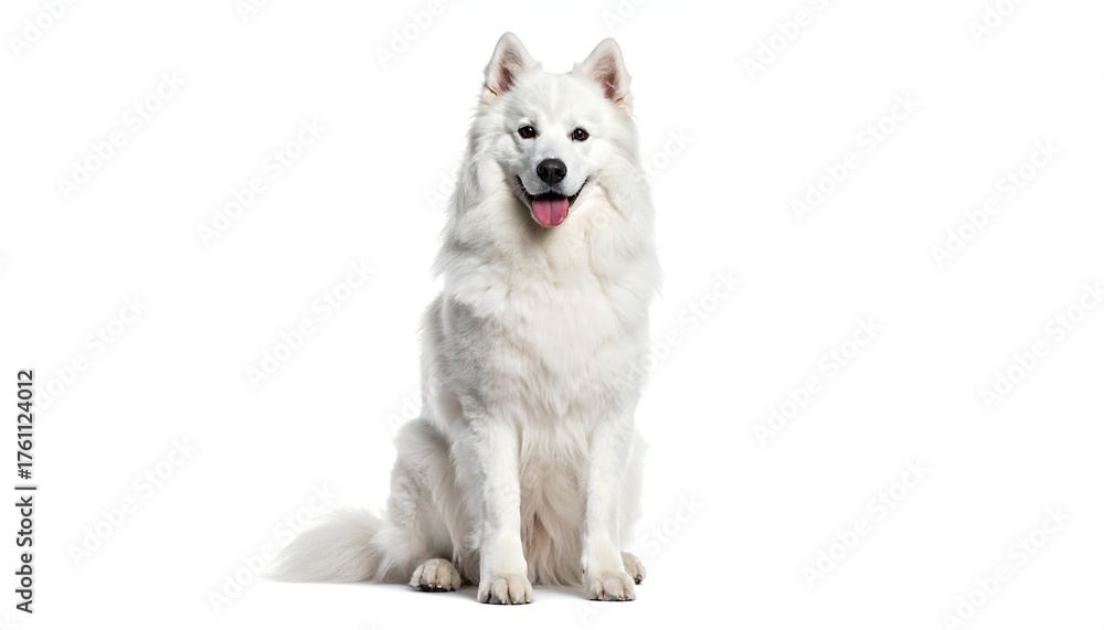 Obraz premium White dog sitting (1)