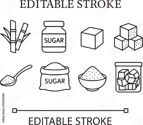 "Sugar Line Icons – Editable Stroke Vector Set