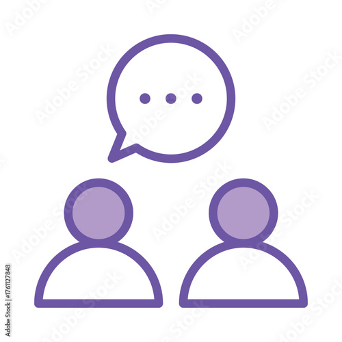 Two-person conversation, shared discussion, or business dialogue icon