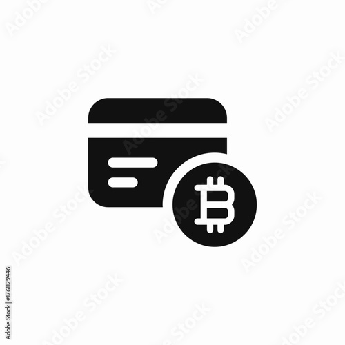 bitcoin crypto card icon sign vector