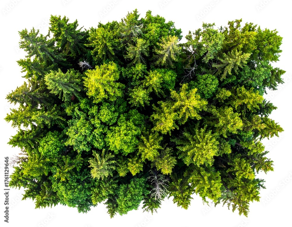 Obraz premium Lush Greenery - A Vibrant Canopy of Miniature Trees from Above.