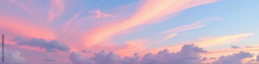Fototapeta premium Soft pastel sky gradients, dreamy clouds, serene atmosphere, perfect for digital backgrounds, tranquil background, pastel