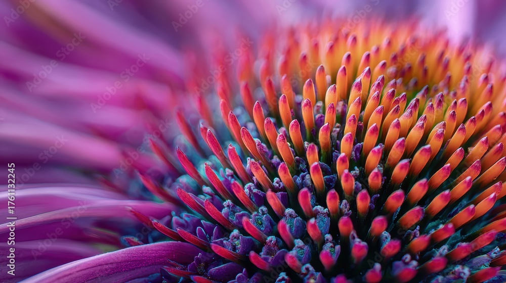 Obraz premium Close up of a vibrant Echinacea flower with stunning colors