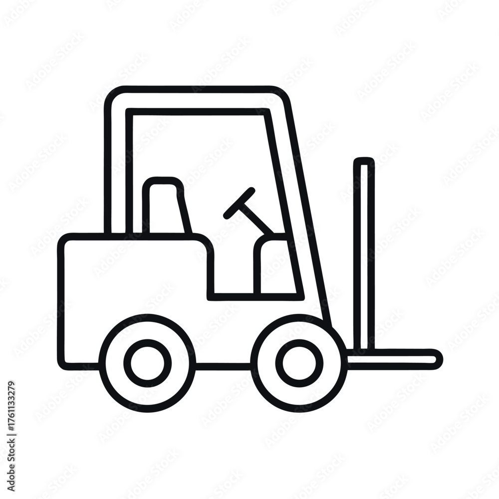 Naklejka premium Forklift Outline Vector Graphic