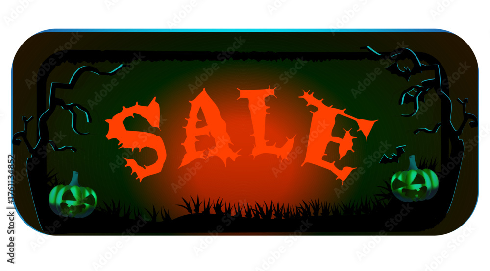 halloween sale text baner