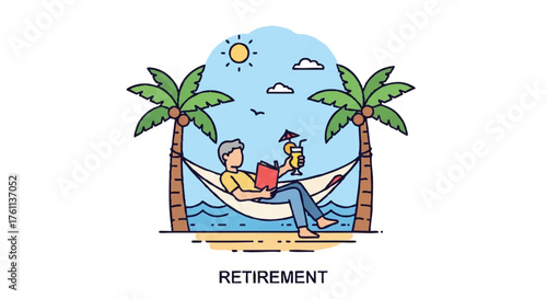 2.  **retirement outline icon vector full color**
