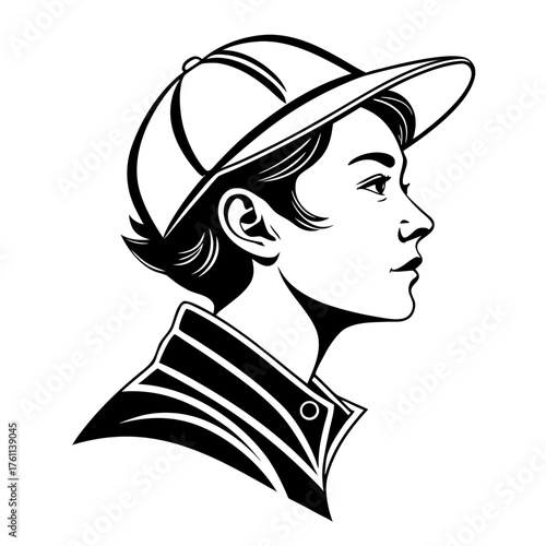 Minimal Black and White User Profile Icon Vector