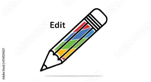 28. **edit pencil outline icon vector full color**
