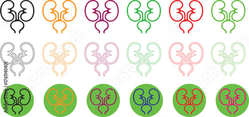 Urinary icon isolated. human Lung and kidney icon illustration. Urinary system part symbol