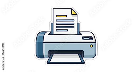 11. **printer with document outline icon vector full color**
