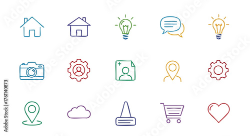 9.  **few sparse quantity outline icon vector full color**
