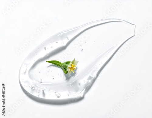 Transparent gel smear with flower