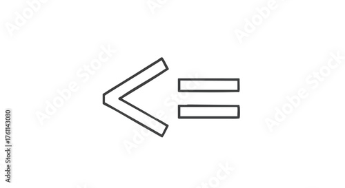 46. **less than or equal sign outline icon vector full color**
