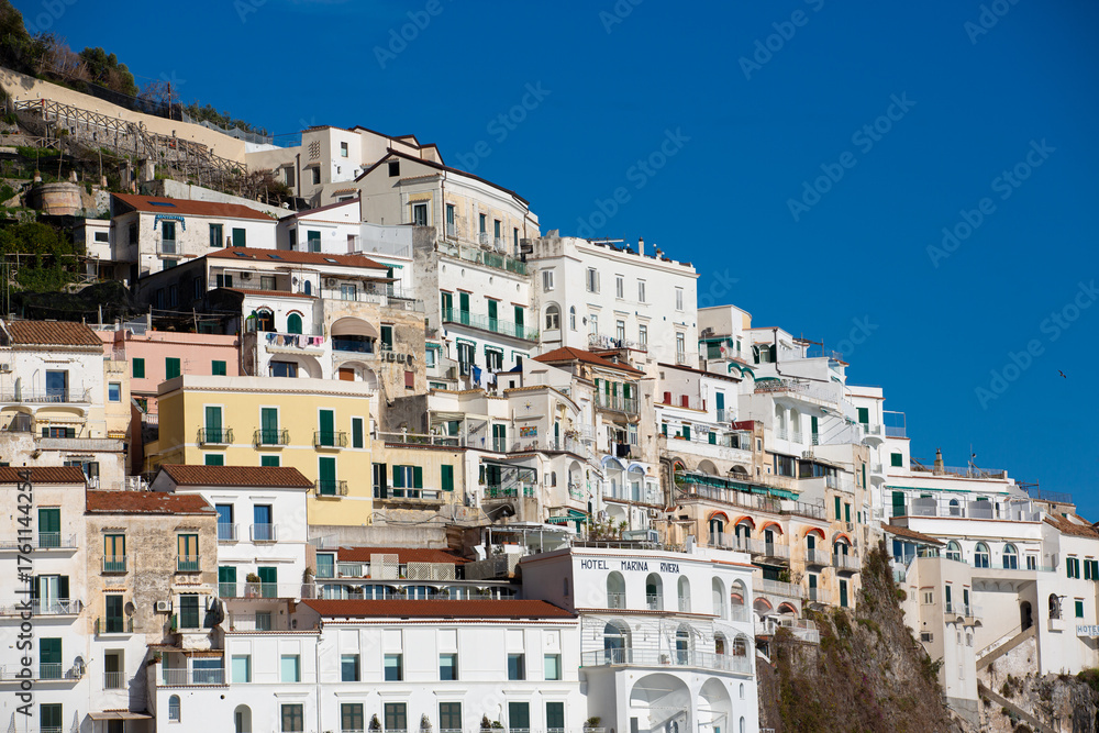 Obraz premium Positano, Amalfi Coast Cliffs and Sea View