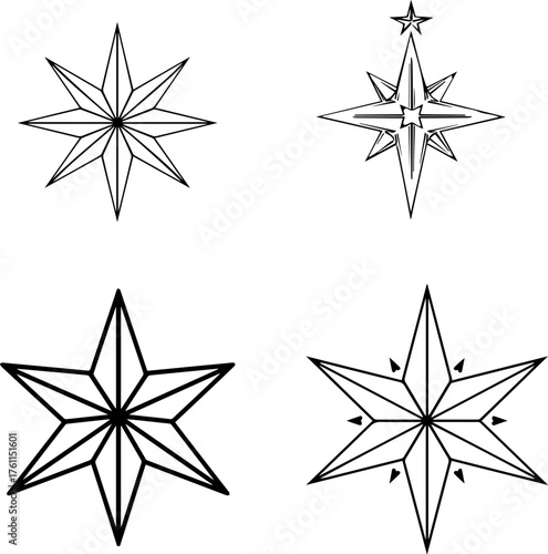 Star Line Icon – Five Pointed Star Outline for Rating, Holiday, and Design Projects