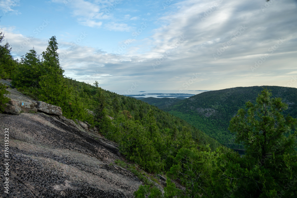 Naklejka premium Blue Blaze on Steep Section of West Cadillac Mountain Trail