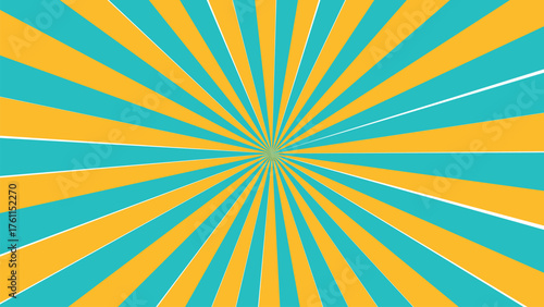 Yellow and blue sunburst pattern
