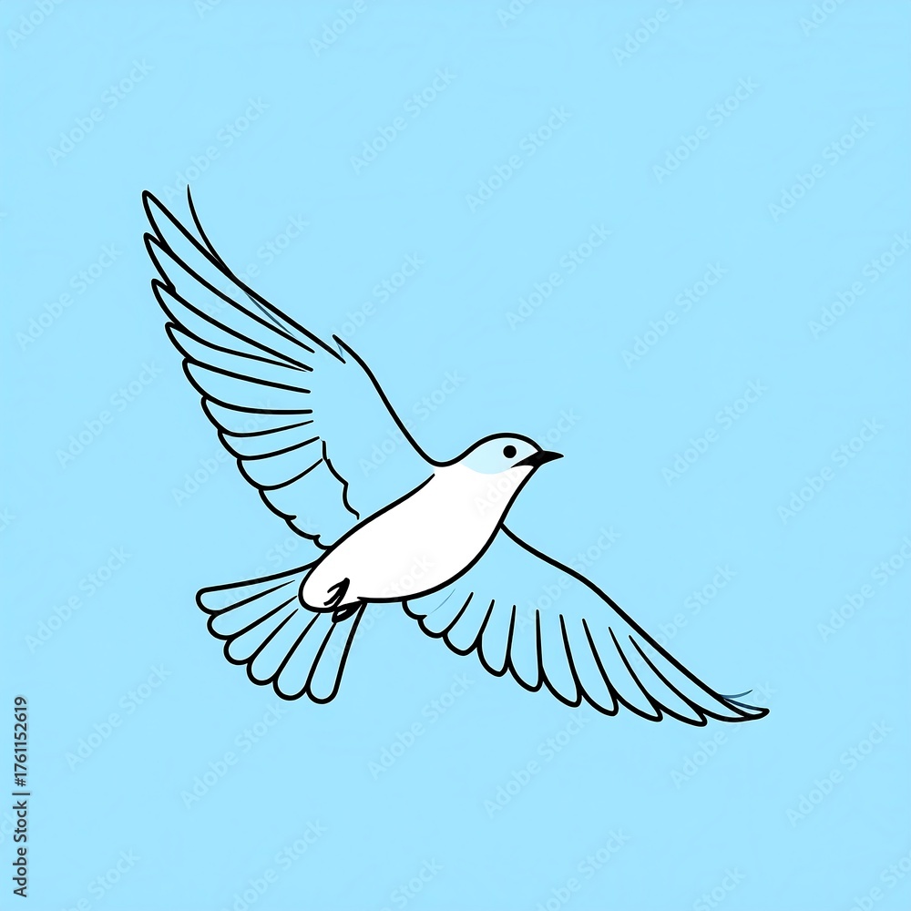 Obraz premium Simple blue bird in flight