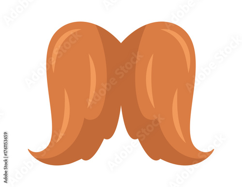 Thick long brown male mustache