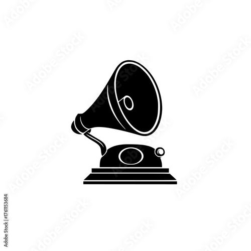 Vintage gramophone playing music in a cozy room with warm ambiance during a quiet evening