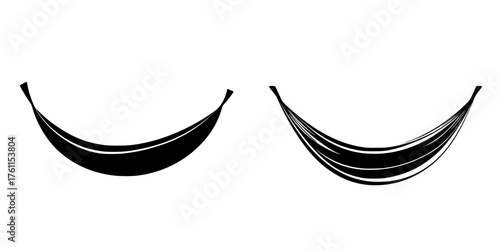 Elegant black and white hammock designs create a calming and inviting atmosphere for outdoor relaxation