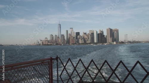 Handheld shot of Lower Manhattan