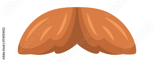 Lush well-groomed moustache cartoon element