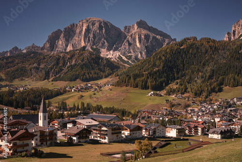 Beautiful mountain landscape on Passo Gardena in South Tyrol, Italy