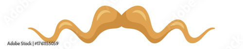Long wavy comic male moustache