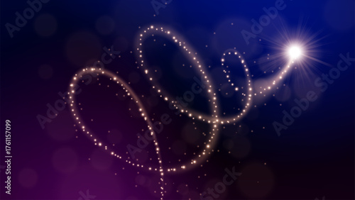 Abstract Futuristic Flying Particles Lights on Dark Background, Vector Illustration