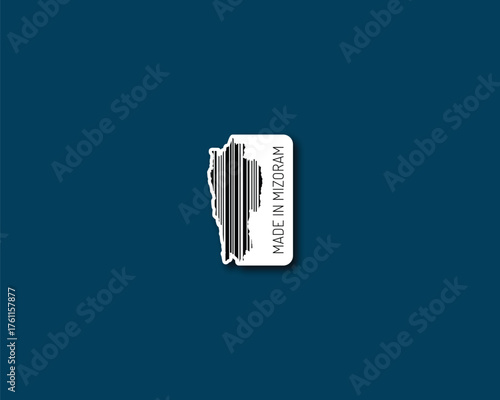 Clean “Made in Mizoram” barcode-silhouette — tailored for handloom goods, tribal crafts and regional packaging. Vector-ready and print-friendly.