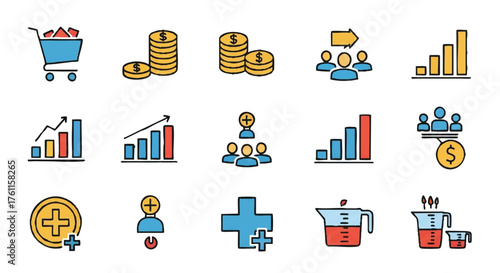 4.  **multiple quantity outline icon vector full color**
