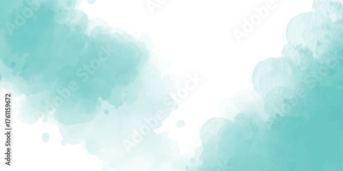 Abstract Pastel blue watercolor paint brush. watercolor texture for cards, Brushstrokes and splashes. Pastel blue  texture design template for birthday invite or card