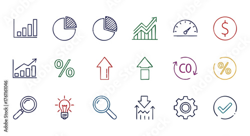 18. **high level indicator outline icon vector full color**

