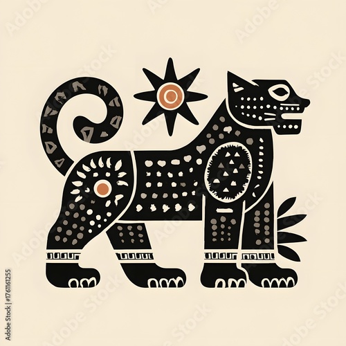 Ancient Aztec Spirit Animals Collection – Tribal Animal Illustrations with Sacred Symbols and Ethnic Patterns