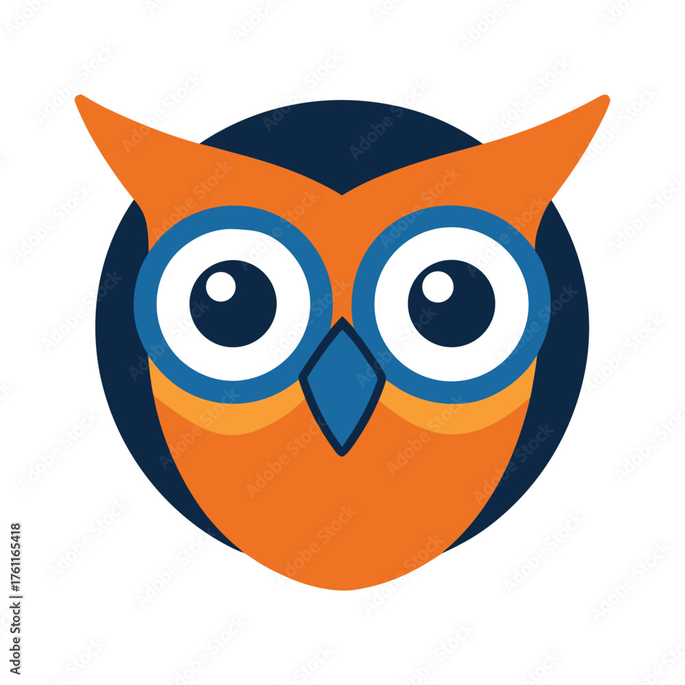 Obraz premium Cute Owl Bird Mascot Logo Vector Illustration