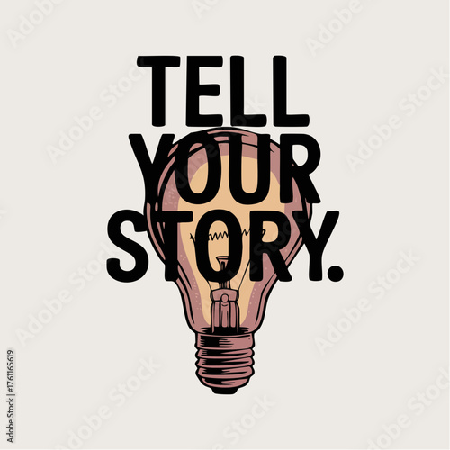 tell your story: elegant editorial headline in warm sepia for storytellers, photographers, authors, and boutique publishers seeking refined marketing visuals
